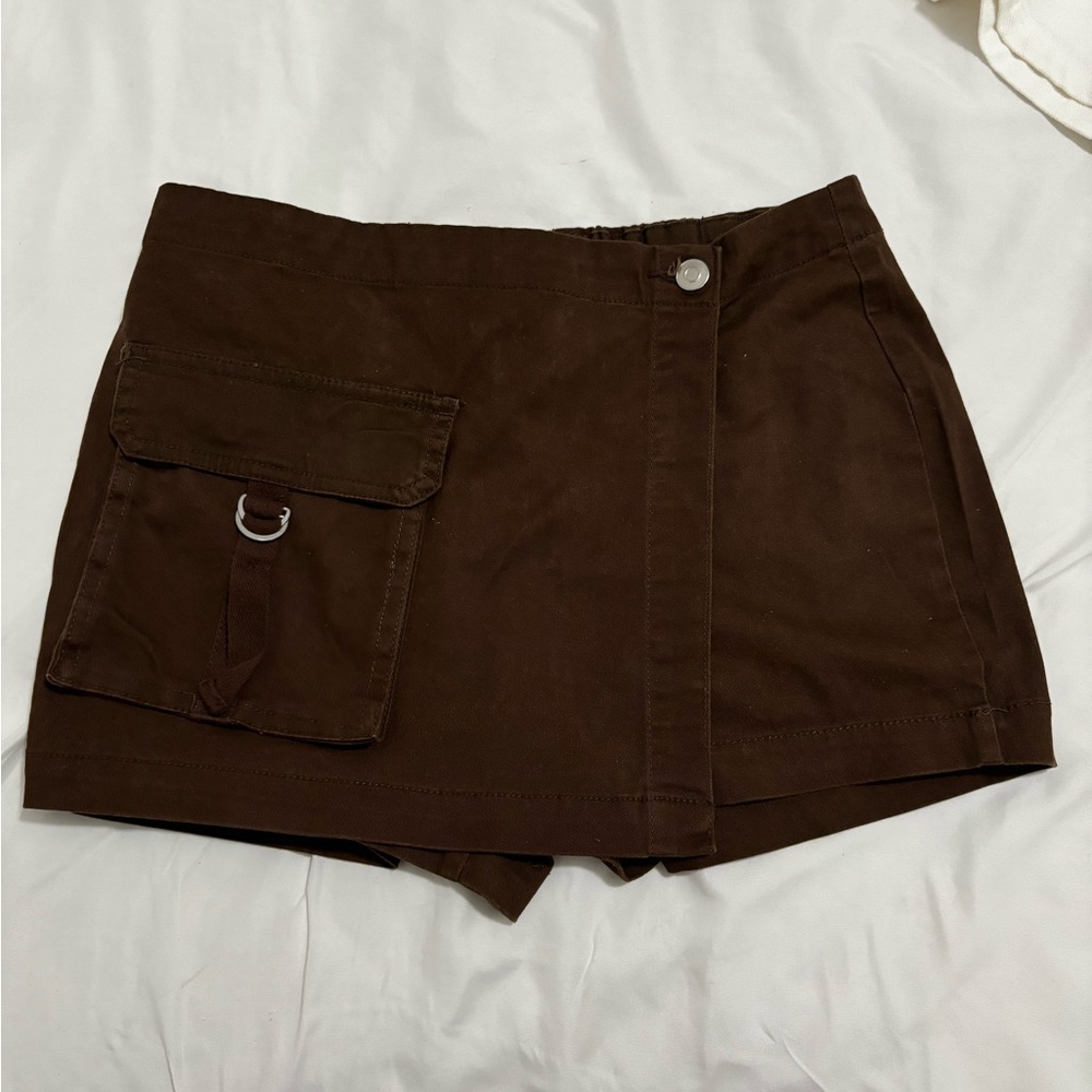 Brown skort/shorts with pockets #shorts